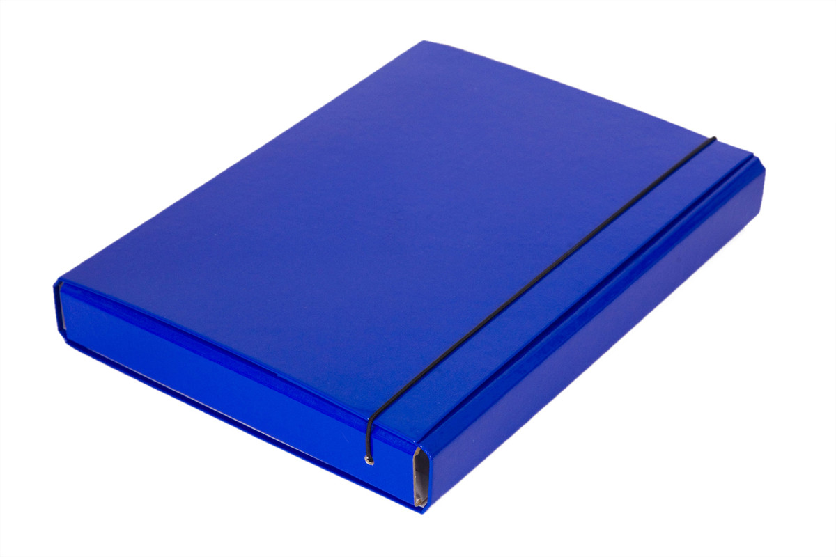 Папка-короб на резинці ITEM306\03, А4, 60 мм, PP-покриття, синя